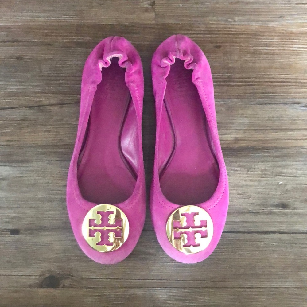 Tory Burch Pink Suede Ballet Flats in Size 6.5